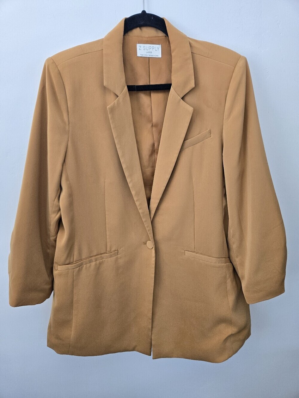 Z Supply Cinema Twill Blazer. Camel Brown. Size Large.